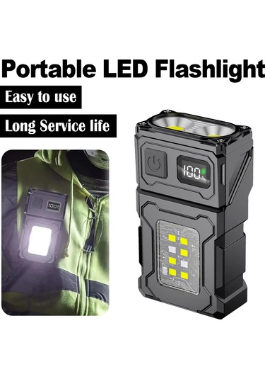 Açık Yüksek Parlaklık Küçük Çelik Tabanca Gece Lambası Çift Işık Siyah