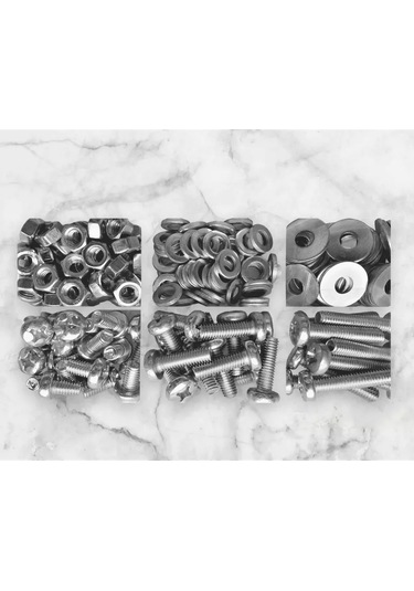 Krasimall Yarıküre Vida M6 Somun Ve Pul İle - 175 Adet. 169627928