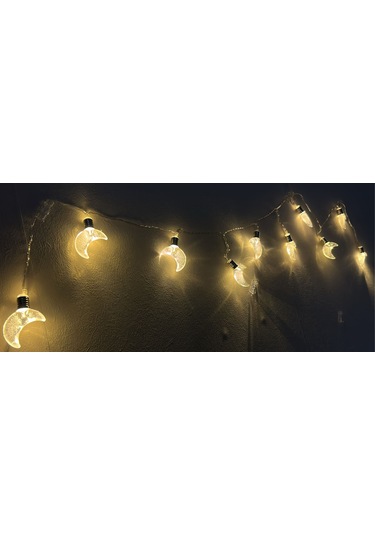 2 Metre Pilli Ay Figürlü Led Işık Gün Işığı Gün Işığı - Sarı