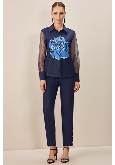 Gömlek Yaka Lacivert Poplin Gömlek Lacivert