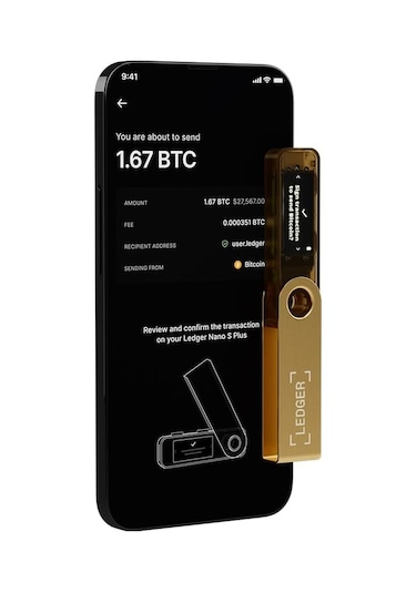 Ledger Nano S Plus Altın Kripto Donanım Cüzdanı Çok Renkli