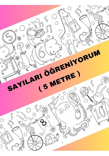 Sayıları Öğreniyorum Boyama Kağıdı 5 Metre