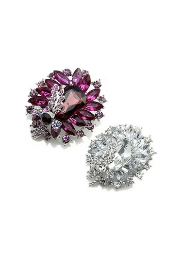 Mor Kadın Ziyafet Parti Broş Mavi Şeffaf Kelebek Pin Broş Mor