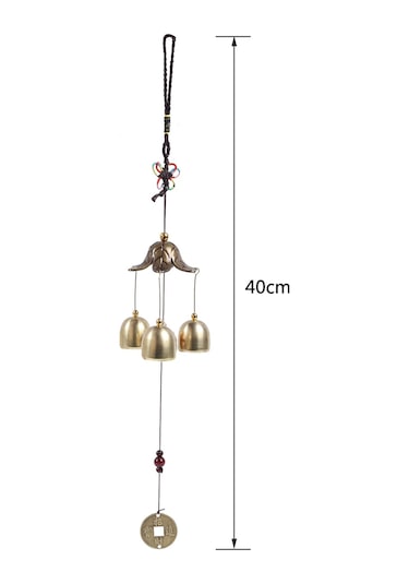 Hombey Çin Desenli Bakır Rengi Metal Zil, İç/ Dış Mekan Dekorasyonu, Şans Simgesi, Mutlu Sesler, Ev Ve Bahçe Aksesuarı