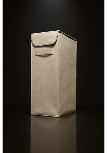 Keçe Çamaşır Sepeti Kapaklı Dikdörtgen Kirli Sepeti Katlanabilir Ve Dayanıklı Çamaşır Düzenleyici Siyah