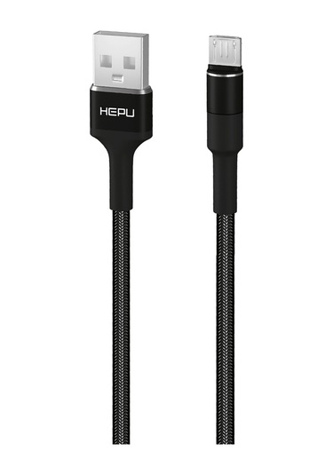 Hepu Hp-414 Solid Usb - Micro Usb Qc3.0 3.1a Şarj Kablosu 1mt Siyah