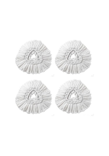 Gajeena Vileda Easywring Uyumlu Mikrofiber Mop Başkanı - Üçgen Desenli, Islak/kuru Kullanım, Yıkama Uygun, 4'lü Paket Beyaz