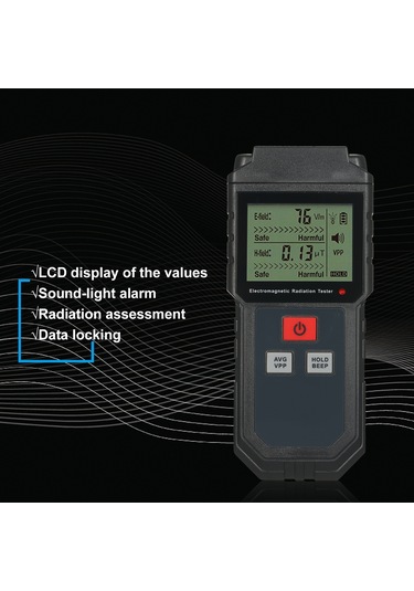 Geeroyoo Et825 Ev Tipi Taşınabilir Elektromanyetik Radyasyon Ölçer, 5hz-3500mhz Frekans Aralığı, Sesli-ışıklı Alarm, Lcd Ekran