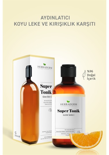 Herbaderm Glow Skin C Aydınlatıcı, Leke Ve Kırışıklık Karşıtı Super Tonik 250 Ml