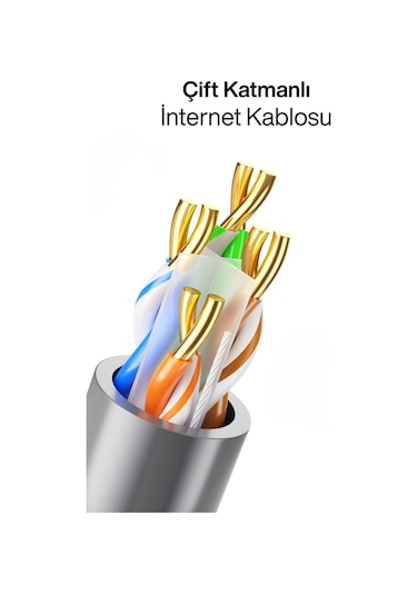 Nc-1 Outdoor 305 Metre / 0.57mm Tel Kalın Cat6 Ftp Çift Katmanlı Dış Ortam Network İnternet Kablosu