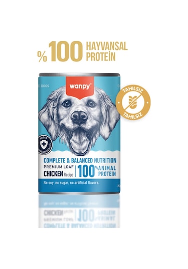 6 Adet Tahılsız Köpek %100 Gerçek Et Tavuklu Konserve 375 Gr