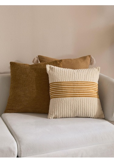 Amber Reflection 3'lü Kırlent Kılıfı Seti Bej