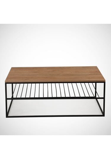 Etna Orta Sehpa Metal & Orta Masa Kafkas Meşe/Metal Ayaklı Sehpa