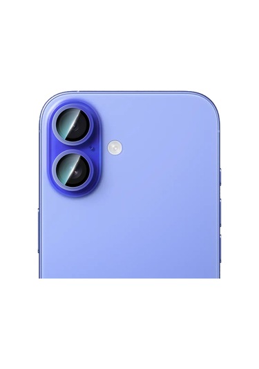İphone 16 Plus Uyumlu Caseworld Alloy Two-color Serisi Lens Koruyucu Mavi