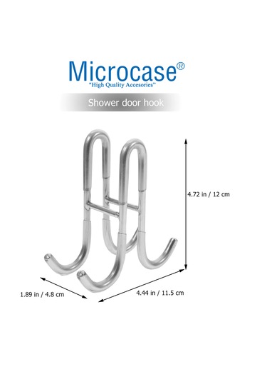 Microcase Paslanmaz Çelik Kauçuklu Çok Amaçlı Banyo Mutfak Dolap Vb Alanlar İçin Çift Yönlü Askılık Al5507 Gümüş