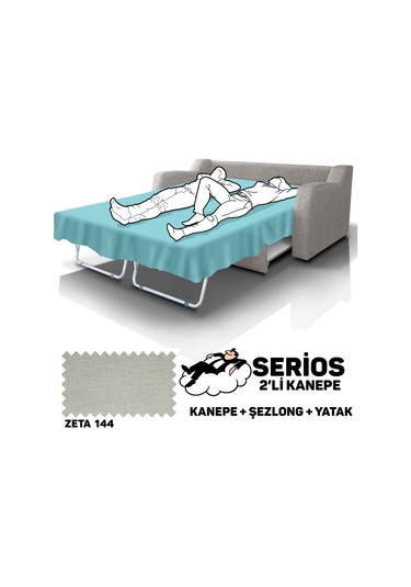 Serios Şezlonglu Yataklı Kanepe - Zeta 144