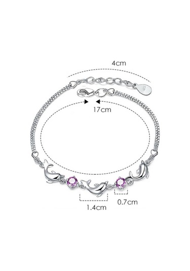 Mor Küçük Yunus Ametist Bileklik Hediyesi Mor