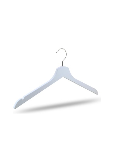 Nyn Ahşap Askı Elbise Gömlek Askısı Beyaz Renk 18 Adet