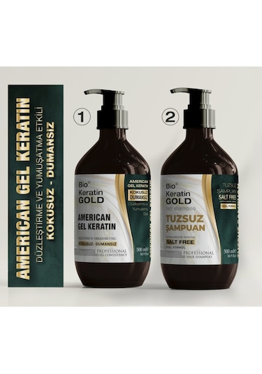 Bio Keratin Gold Kokusuz Dumansız 2'li Jel Keratin Seti
