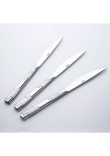 Nehir 12 Adet Londra Model Satenli Yemek Bıçak 304 Kalite 10 mm