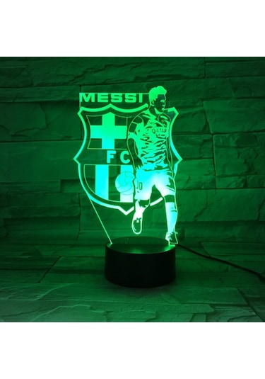 Fc Barcelona Messi Usb 3d Anime Gece Lambası Atmosferik Led Masa Lambası Futbol Severler İçin Noel Hediyeleri Çocuklar İçin Dekoratif Lamba Çok Renkli