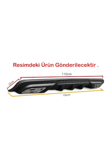 Vw Golf Mk5 Uyumlu Difüzör Difizör Siyah + Kare Egzoz Görünüm C Tip 2003-2009
