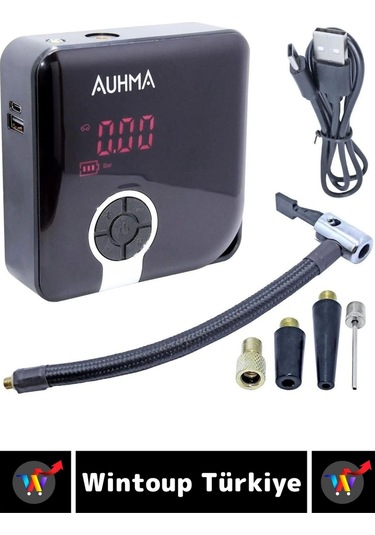Premium Yüksek Basınçlı Motosiklet Bisiklet Top Lastik Şişirme Şarjlı Dijital Ekranlı Hava Kompresör