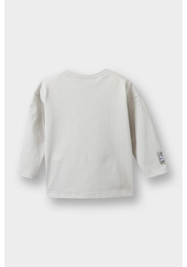 Defacto Erkek Bebek Disney Mickey & Minnie Bisiklet Yaka Uzun Kollu Tişört F5007a525augr503 Gri