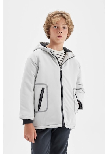 DeFacto Erkek Çocuk Su İtici Kapüşonlu Polar Astarlı Fermuarlı Cepli Parka D1132A824WNGR342 DeFacto Erkek Çocuk Su İtici Kapüşonlu Polar Astarlı Fermuarlı Cepli Parka D1132A824WNGR342