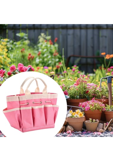 Homyl Bahçe Aleti Saklama Çantası Elektrikçi Bahçıvan Pembe S Pembe