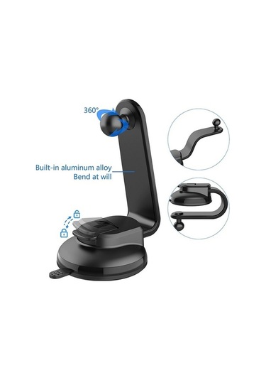 Wondernest Araba Dashboard Vantuzlu Çift Chuck Cep Telefonu Tutucu Standı Zpt1 Siyah