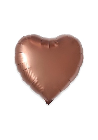 5 Adet 18 İnç 45 Cm Retro Kalp Folyo Balon Bakır Kahverengi
