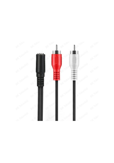 3.5Mm Dişi 2 Rca Erkek Stereo Ses Kablosu 1.5 Metre