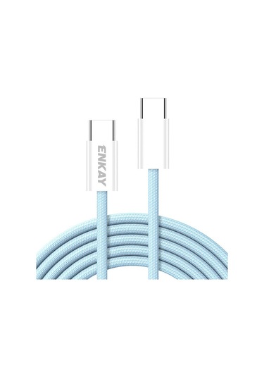 Enkay Cb174 Candy Color 60w Usb-c / Type-c To Type-c Şarj Veri Kablosu, Uzunluk:2m Mavi