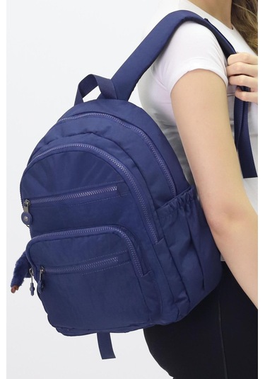 Sevimli Peluş Figürlü Günlük Kadın Sırt Çantası Şık, Kullanışlı, Okula Ve Seyahate Uygun Lacivert