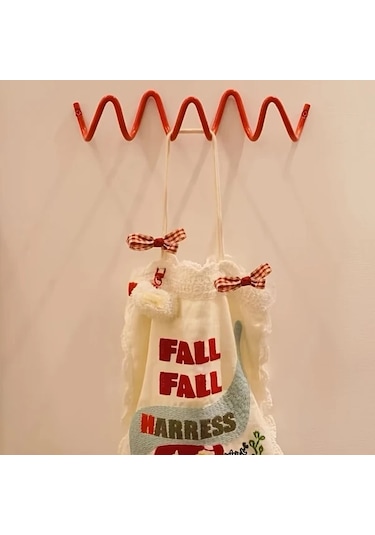 Elmpaly Mor Kanca 4'lü Minimalist Dalga Askılık - Zarif Nordik Duvar Çengeli Mor