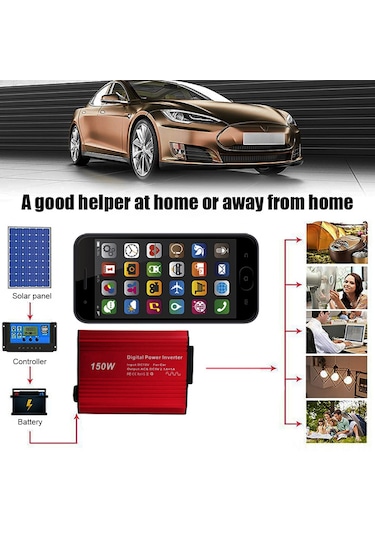 Symbee 150w Araç Çakmaklığı İçin Hızlı Şarj Usb-c Adaptörlü 12v-220v İnvertör