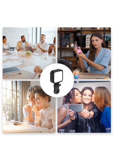 Taşınabilir Kısılabilir Yüksek Parlaklık Dolgu Işığı Işık Paneli Kıskaçlı Telefon Ve Notebook Tutucu Siyah