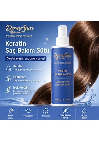 Dermaura Durulanmayan Saç Bakım Maskesi Keratin & Argan Yağlı 200 Ml