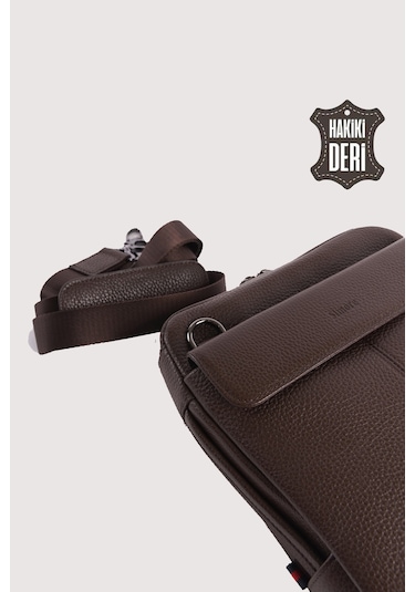 Hakiki Deri Erkek El Çantası Kahverengi Smr9280 Kahverengi