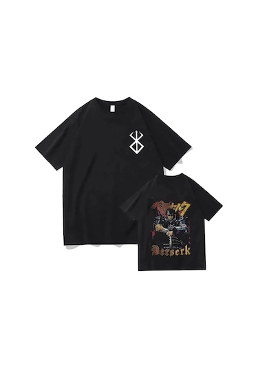 Snapbuy Berserk T-shirt Guts Erkekler Kadın Pamuk Manga Anime Hip-hop Büyük Boy T Gömlekgökyüzü Mavi Gökyüzü Mavi