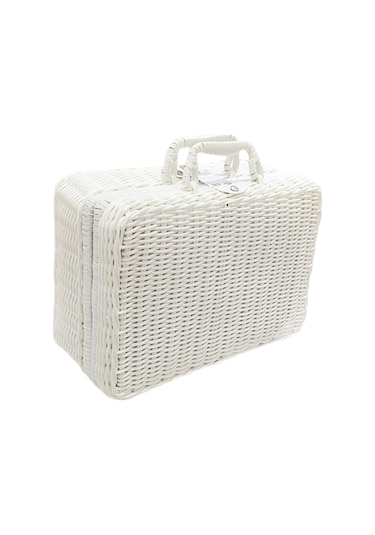 Suntek Piknik Sepeti Dokuma Kreş, Bebek Dolabı, Bebek Bezi, Beyaz