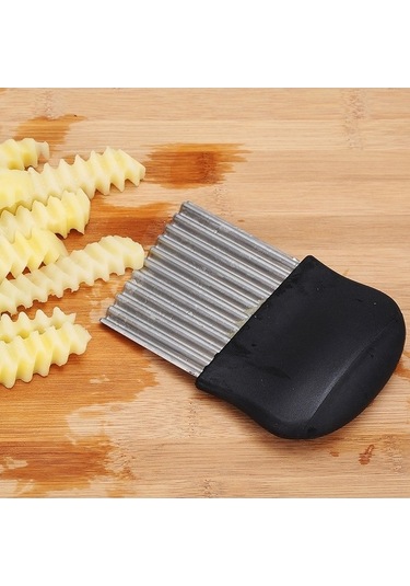 Pazly Cbtx Patates Kızartması Kesim Güçlü Paslanmaz Çelik Testere Bıçağı Tırtıklı Kesici Meyve Ve Sebze Araçları Dalga Bıçağı Mutfak Ekipmanları Aksesuarları Siyah Siyah