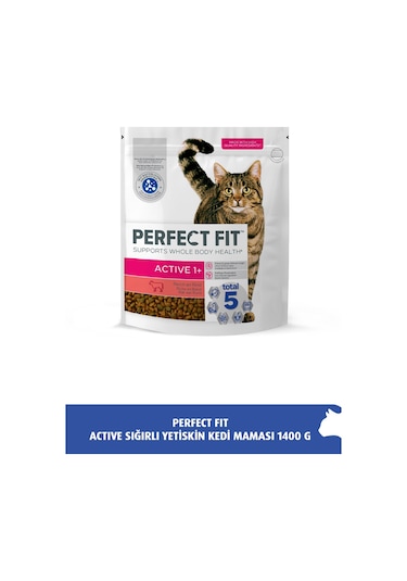 Perfect Fit Active Sığırlı Yetişkin Kedi Maması 1400 G