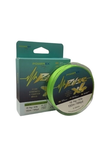 Powerex Pulse 4 örgü 150m. Apple Green 0.14mm/8.1kg İp Misina