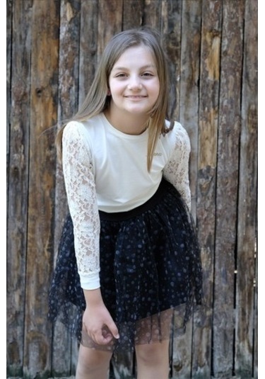 Uzun Kol Detaylı Pamuk Tişört Beyaz Nanna Fashion 2022-G-0005