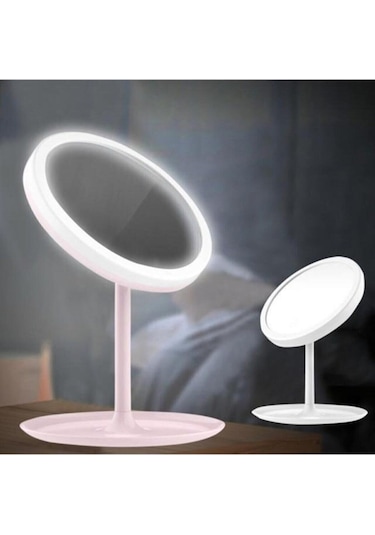 River World Makyaj Aynası Parlaklık Ayarlı Dokunmatik Pembe