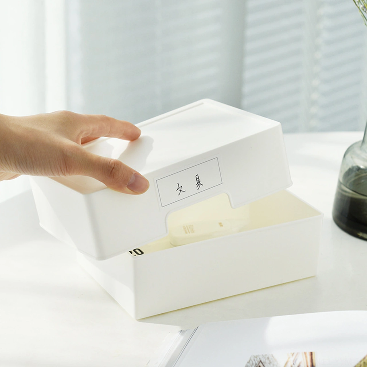 Geeksen Küçük Boy Etiketli Bölümlü Çekmeceli Depolama Kutusu - Evde Kolay Kullanım, Dayanıklı Malzeme İle Ev Organizasyonu Diğer