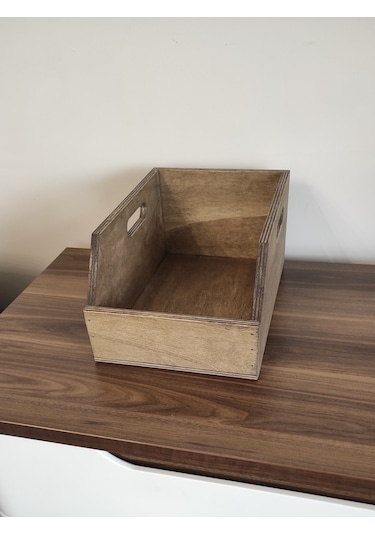 Ahşap 45lik Plak Sandığı - Organizer Kutu - Wooden 45 Record Box Ceviz