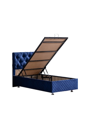 Setaymobilya Baza, Vita Lacivert Tek Kişilik Baza + Başlık + Comfort Yatak